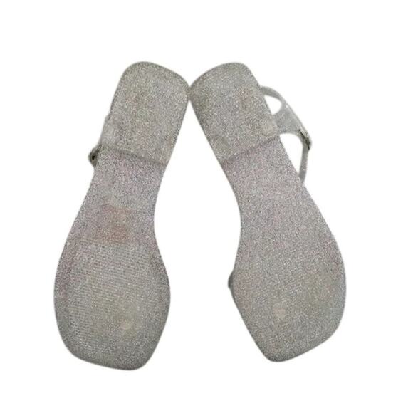 Jeffrey Campbell Shoes Womens 8 Sandals Jelly Flower Thong Ankle Strap Glitter - Picture 4 of 11